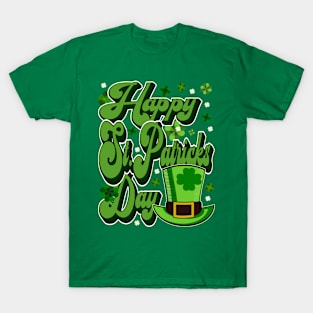 Happy St Patrick's Day Typography Holiday Green T-Shirt